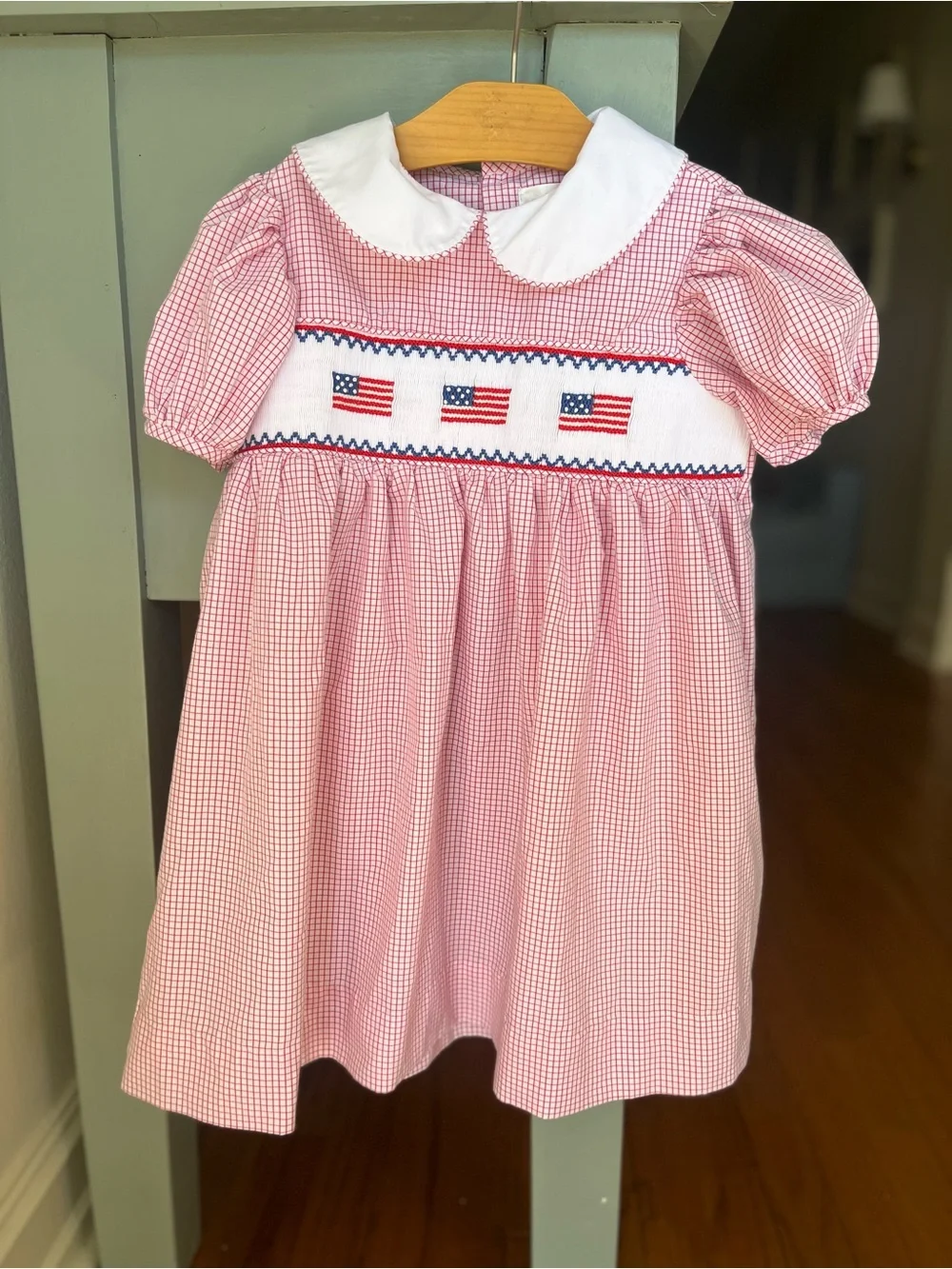 Cecil & Lou smocked American flag dress